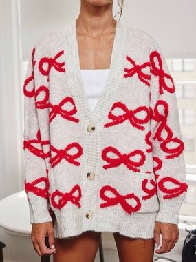 Oversized Bow Cardigan